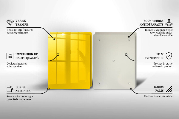 Steklena podloga za rezanje Rumena