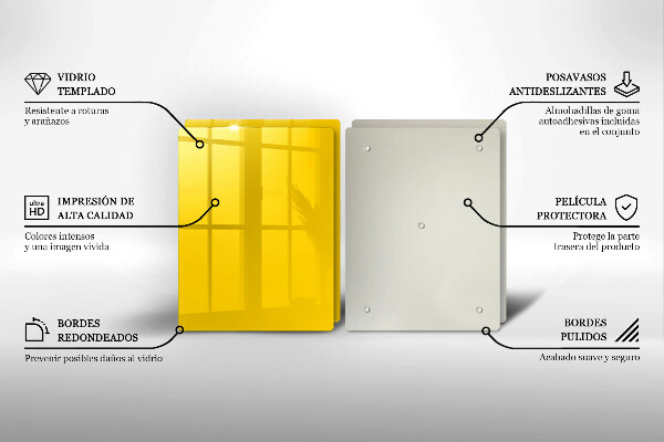Steklena podloga za rezanje Rumena