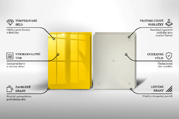 Steklena podloga za rezanje Rumena