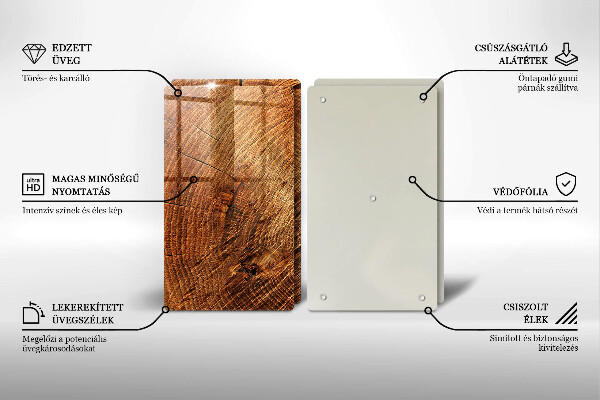 Steklena podloga za rezanje Lesno zrno drevesa