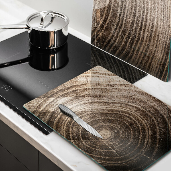 Steklena podloga za rezanje Leseni obroči