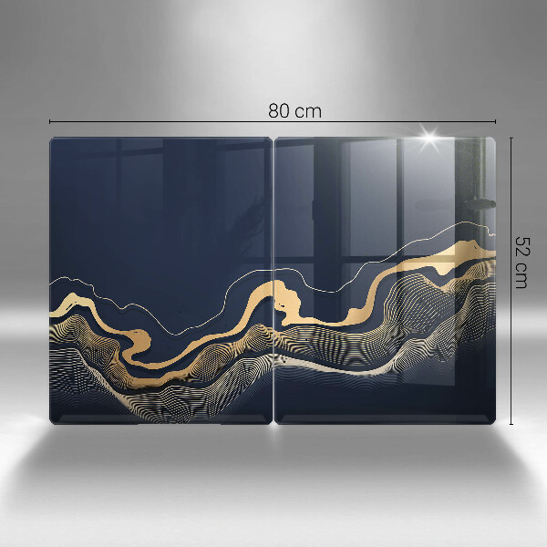 Steklena podloga za rezanje Abstraktne zlate črte