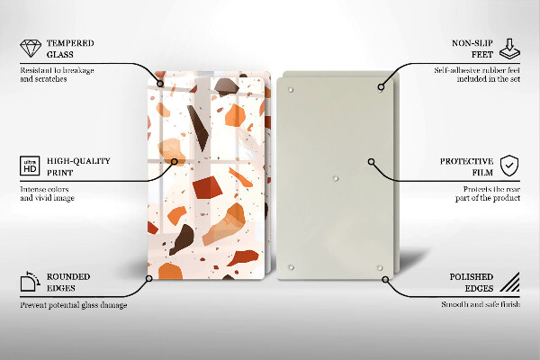 Steklena podloga za rezanje Dekorativna kamenina