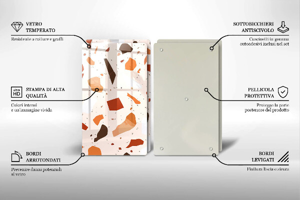 Steklena podloga za rezanje Dekorativna kamenina