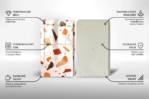 Steklena podloga za rezanje Dekorativna kamenina