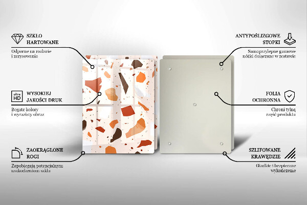 Steklena podloga za rezanje Dekorativna kamenina