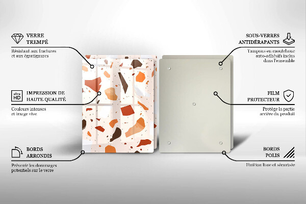 Steklena podloga za rezanje Dekorativna kamenina