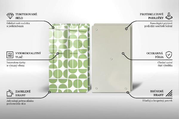 Steklena podloga za rezanje Vzorec boho oblik