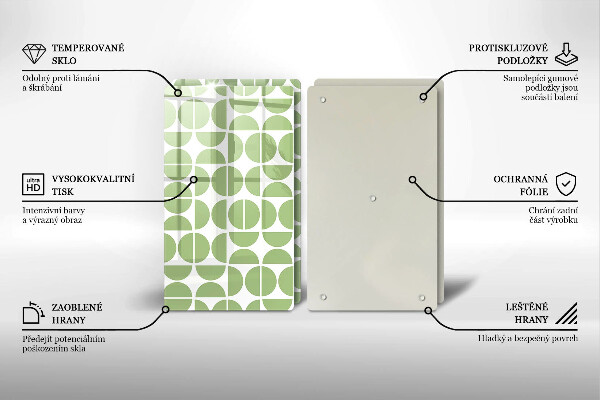 Steklena podloga za rezanje Vzorec boho oblik