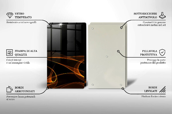 Steklena podloga za rezanje Abstraktne črte