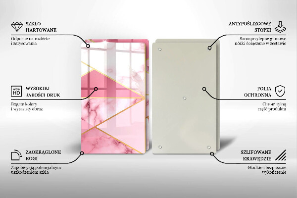 Steklena podloga za rezanje Geometrijski marmor