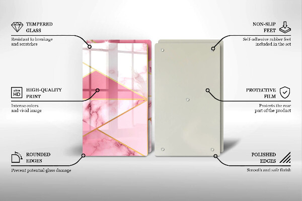 Steklena podloga za rezanje Geometrijski marmor