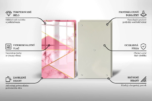 Steklena podloga za rezanje Geometrijski marmor