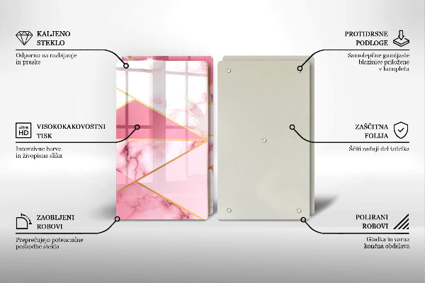 Steklena podloga za rezanje Geometrijski marmor