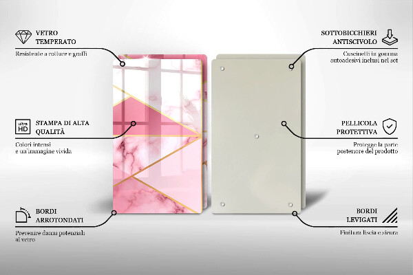Steklena podloga za rezanje Geometrijski marmor