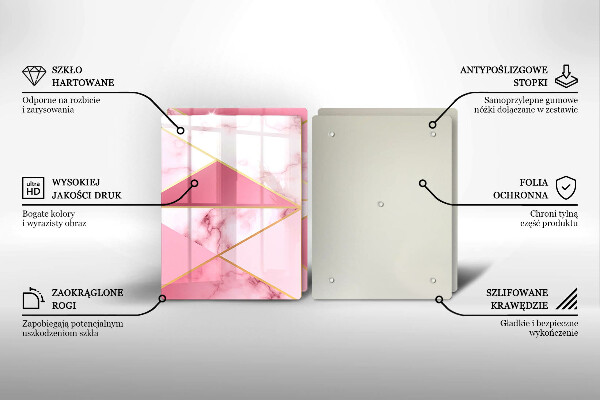 Steklena podloga za rezanje Geometrijski marmor