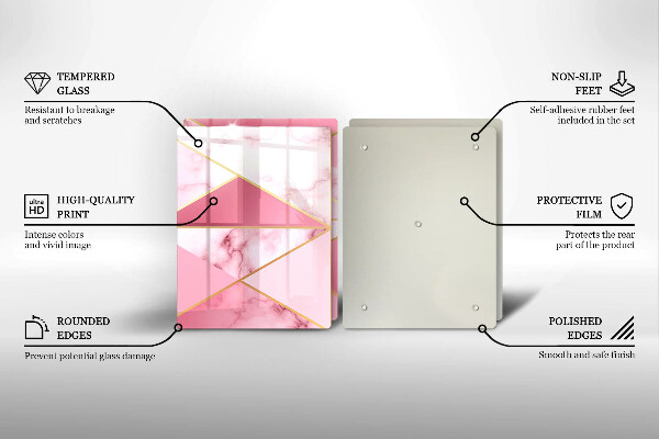 Steklena podloga za rezanje Geometrijski marmor