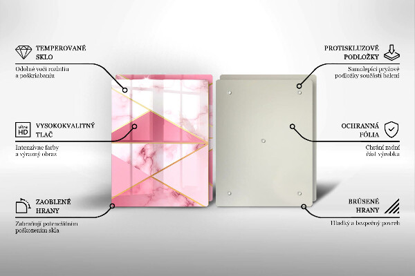 Steklena podloga za rezanje Geometrijski marmor
