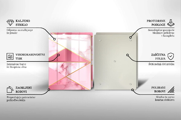 Steklena podloga za rezanje Geometrijski marmor
