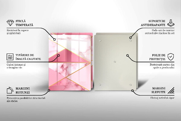 Steklena podloga za rezanje Geometrijski marmor