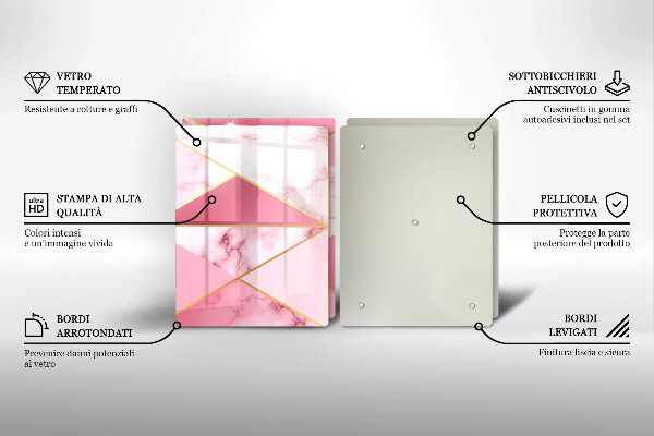 Steklena podloga za rezanje Geometrijski marmor