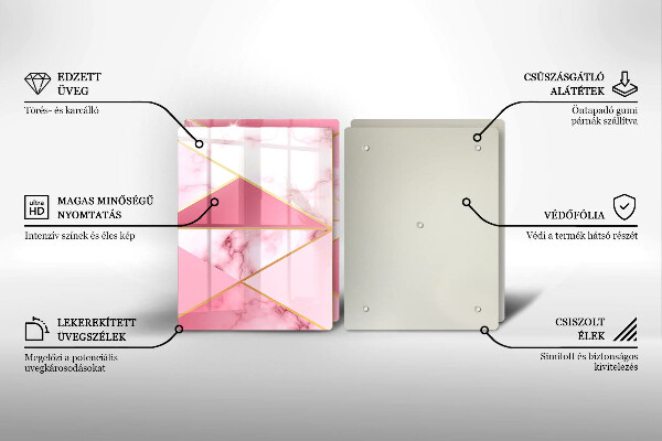 Steklena podloga za rezanje Geometrijski marmor