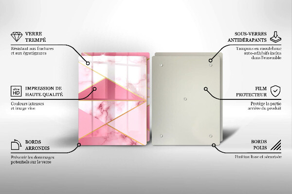Steklena podloga za rezanje Geometrijski marmor