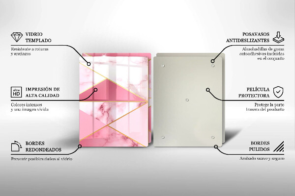 Steklena podloga za rezanje Geometrijski marmor