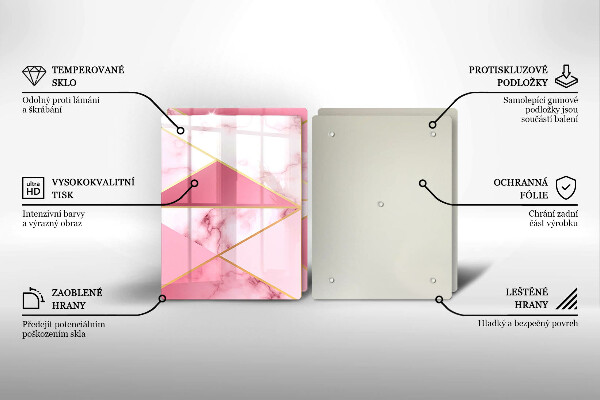 Steklena podloga za rezanje Geometrijski marmor