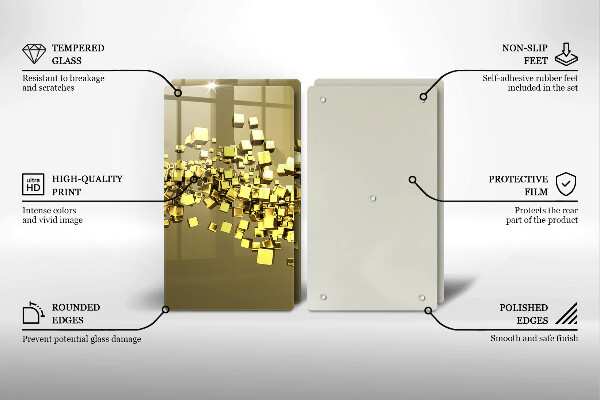 Steklena podloga za rezanje Abstraktna 3D geometrija