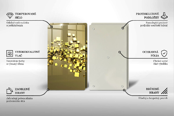 Steklena podloga za rezanje Abstraktna 3D geometrija