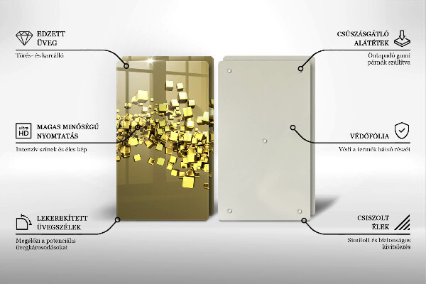 Steklena podloga za rezanje Abstraktna 3D geometrija
