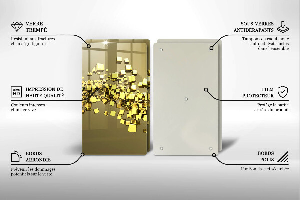 Steklena podloga za rezanje Abstraktna 3D geometrija