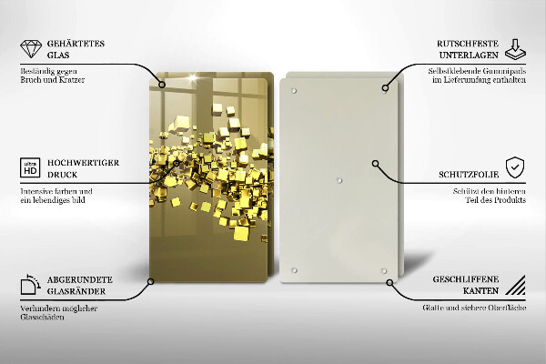 Steklena podloga za rezanje Abstraktna 3D geometrija