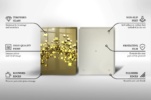 Steklena podloga za rezanje Abstraktna 3D geometrija
