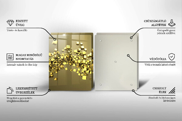 Steklena podloga za rezanje Abstraktna 3D geometrija