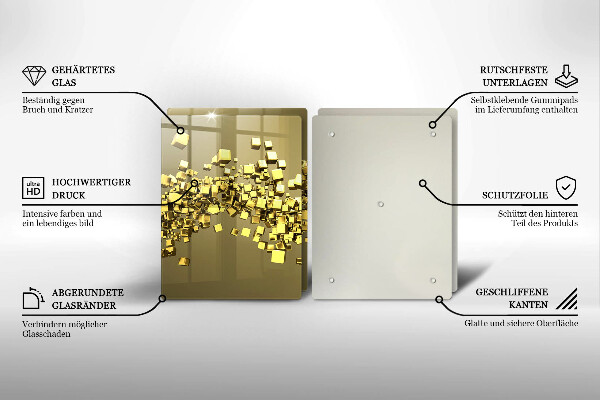 Steklena podloga za rezanje Abstraktna 3D geometrija