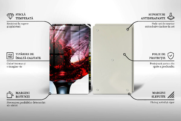 Steklena podloga za rezanje Kozarci vina