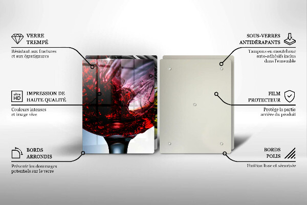 Steklena podloga za rezanje Kozarci vina