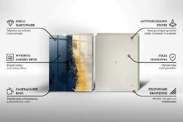 Steklena podloga za rezanje Zlata abstrakcija