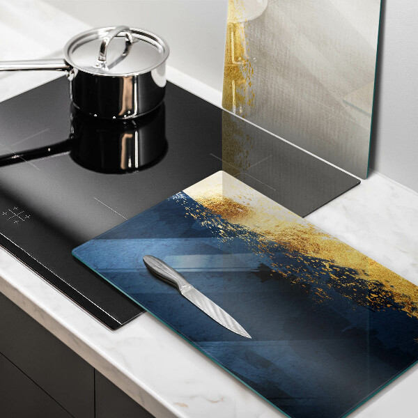 Steklena podloga za rezanje Zlata abstrakcija