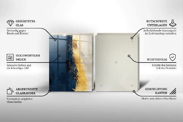 Steklena podloga za rezanje Zlata abstrakcija