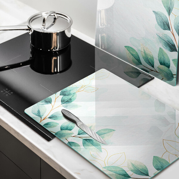 Steklena podloga za rezanje Poslikani listi