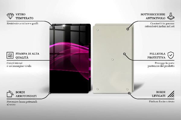 Steklena podloga za rezanje Rožnata abstrakcija