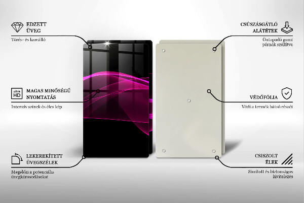 Steklena podloga za rezanje Rožnata abstrakcija