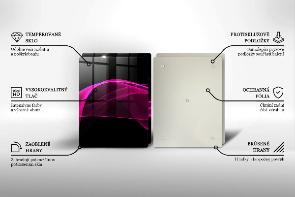 Steklena podloga za rezanje Rožnata abstrakcija