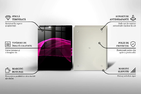 Steklena podloga za rezanje Rožnata abstrakcija