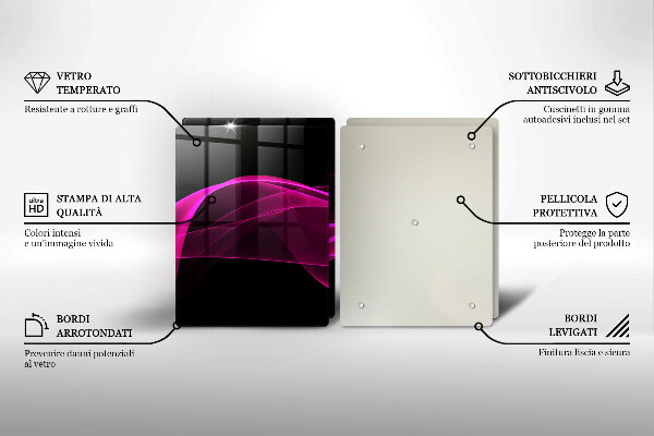 Steklena podloga za rezanje Rožnata abstrakcija