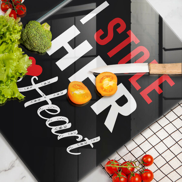 Steklena podloga za rezanje Napis stavek vzorec