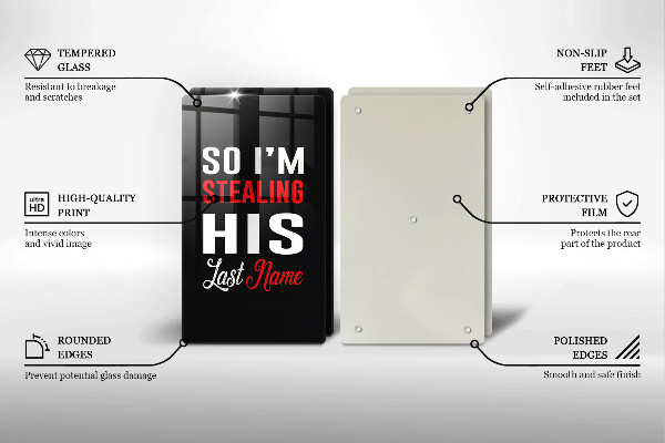 Steklena podloga za rezanje Napis stavek vzorec